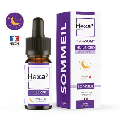 🌙 Huile CBD Sommeil 20% - 40 Nuits Fraise | HexaSOM® Hexa3