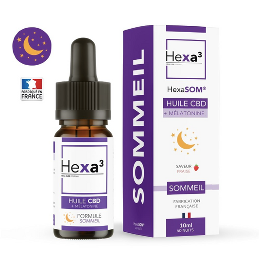🌙 Huile CBD Sommeil 20% - 40 Nuits Fraise | HexaSOM® Hexa3